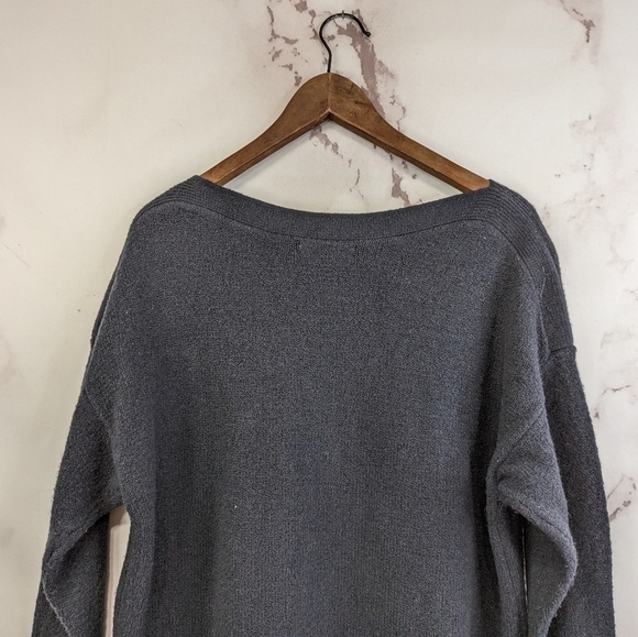 By Anthropologie Sweater Womens Medium Black Boat Neck Slouchy Oversized - Picture 6 of 12